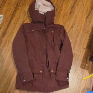 Cabelas Women's Burgandy Winter Coat Size Large Tall